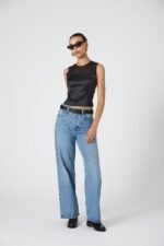 Sheer Panel Satin Sleeveless Top - Image 2